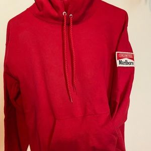 Red hoodie with Marlboro patch